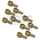 (10 PACK) 5/16 HOSE ID TO 3/8 45° FEMALE SAE FLARE BRASS SWIVEL CONNECTOR WOG