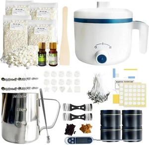 Kit para hacer velas con fundidor de cera, cera de soja para hacer velas, vela perfumada hágalo usted mismo  - Imagen 1 de 6