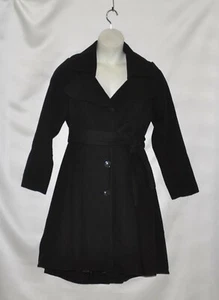 Mark of Style by Mark Zunino Notched Collar Coat W/Belt Size S Black - Picture 1 of 2