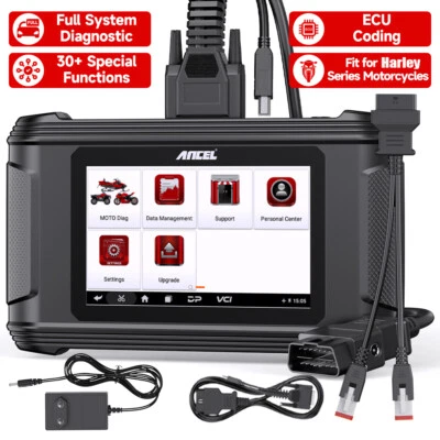 ANCEL MT510 Motorcycle OBD2 Scanner Diagnostic Tool Full System Fit for Harley - Image 1 of 4