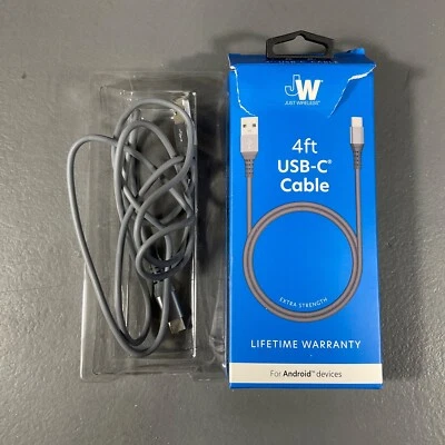 Just Wireless Durable 4 Ft. USB C Cable Extra Strength Black for AndroidDevices - Image 1 of 4