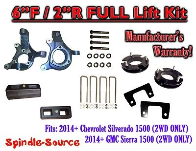 KIT DE ELEVACIÓN DE HUSILLO DE 6"/2" PARA Chevrolet Silverado GMC Sierra 1500 2014-2016 2x2 Foto 1 de 2