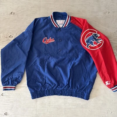 Vintage 90s Starter MLB Chicago Cubs Pullover Windbreaker Baseball Jacket Sz XL - Image 1 of 4