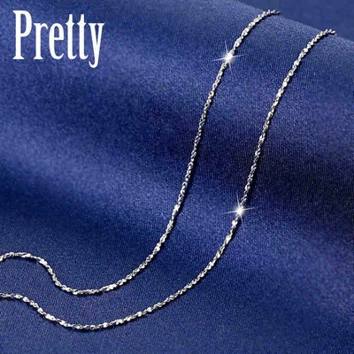 New 925 Sterling Silver 1MM Starry Silver Chain Necklace for Pendant Stunning - image 1 of 4