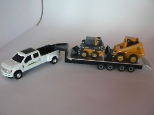 1/64 2017 Ford F350 John Deere Dealers with tr  and JD 675 JD 320G Skid Steers