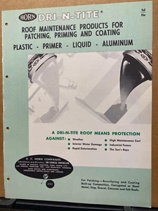 A.C Horn Co Catalog ~ Asbestos Aluminum Roof Coat Dri-N-Tite Roof Products 1959 - Bild 1 von 3