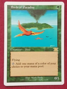 Magic The Gathering 6TH EDITION BIRDS OF PARADISE green card MTG SIXTH - Imagen 1 de 2