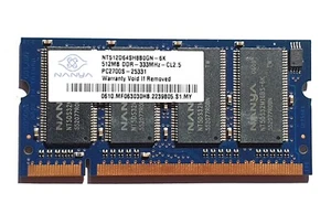 RAM NANYA 512Mo PC2700S 333Mhz CL2.5 NT512D64SH8B0GN-6K - Picture 1 of 1