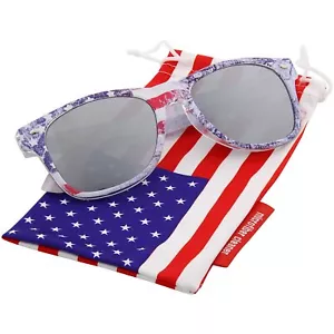 USA US Silver Limited Edition"Arctic Denim" American Flag Mirror Sunglasses - Picture 1 of 3