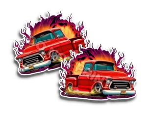 1957 Classic Chevy Red Pickup Vinyl AUFKLEBER Wandbilder C35509 GROß Aufkleber - Bild 1 von 4