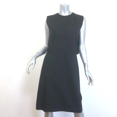 Marni Draped-Back Sleeveless Dress Black Cotton Poplin Size 42 - Image 1 of 4