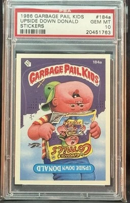 1986 GARBAGE PAIL KIDS SERIES 5 #184A UPSIDE DOWN DONALD PSA 10 GEM MINT - Image 1 of 2