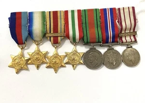 British English WW2 North Africa Star Service Medals Order Badge Award Miniature - Bild 1 von 8