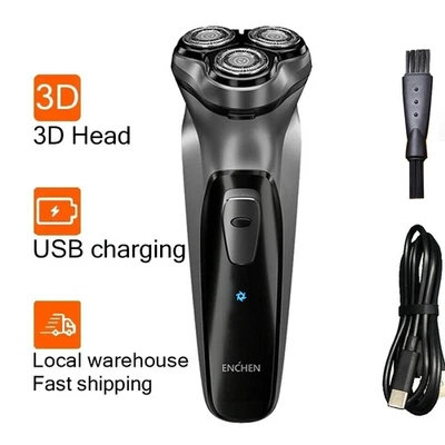 Electric Shaver Men Razor Wet Dry Rotary Beard Trimmer USB Rechargeable Cordless