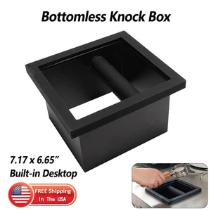 Espresso Coffee Grounds Bottomless Knock Box Built-in Desktop Residue Bin Bucket - Picture 1 of 14