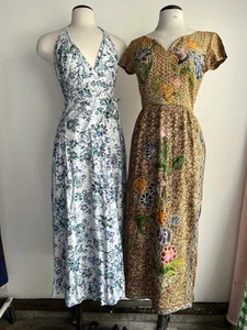 Lot of 2 1970s vintage batik dresses - Picture 1 of 14