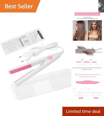 Mini plancha y rizador de pelo 2 en 1 - Plancha plana portátil de turmalina de cerámica Foto 1 de 4