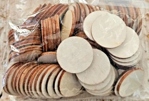 Big lot of Wooden cut out 1" Round Chips pieces 2.1 oz total - Picture 1 of 4