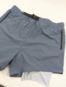 Pantaloncini MNML uomo XXXL blu pallido foderati in spandex pantaloncini da corsa tasca posteriore - Foto 1 di 7