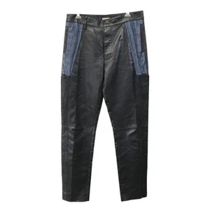 BOTTEGA VENETA PANTS Men's Leather Henp Cotton Black Blue 46 sizes FREE Used - Picture 1 of 6