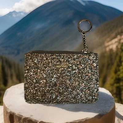 Monedero Kate Spad plata espolvoreado pre-amado Foto 1 de 4