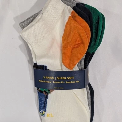 Paquete de 3 calcetines al tobillo Polo Ralph Lauren Bear multicolor talla 39-42 NUEVO Polo Bear Foto 1 de 4