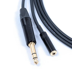 Cable de extensión de auriculares conector recto a recto de 1/4" de 3,5 mm - Imagen 1 de 6