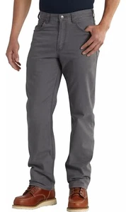 NEW Carhartt Men’s Rugged Flex Relax-Fit Canvas 5-Pocket Work Pant Gray 54X32 - Picture 1 of 4
