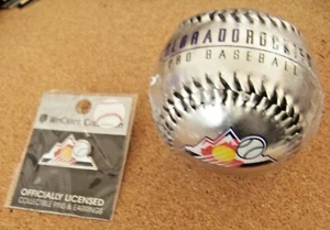 Colorado Rockies Colorado State logo pin & ball baseball MLB c38907 - Picture 1 of 8
