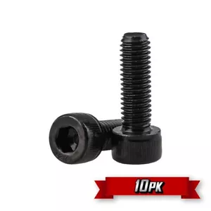 Tornillo de tapa de cabeza de enchufe, 8-32 x 1/2", aluminio (negro) {10pk} - Imagen 1 de 2
