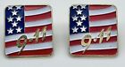 Lot Of Two Twin Towers 9/11 American Flag Remembrance Lapel Hat Tie Pin Square