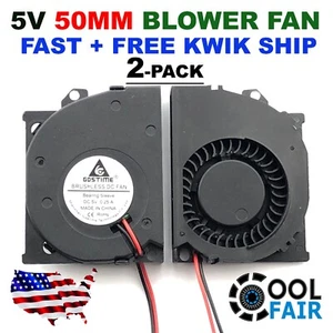 5V 50mm DC Blower Fan 50x40x10mm 5410 2-Pin Cooling Exhaust 5010 US Ship 2-Pack - Picture 1 of 4