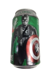 Captain America First Avenger Soda Pop Can 7 Up Empty Sealed Top Marvel Studio - Picture 1 of 12
