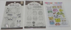 LOT MONSTERS EGGCELLENT EASTER BO BUNNY STAMPENDOUS PANDA CAT LAMB CLEAR STAMPS - Picture 1 of 4