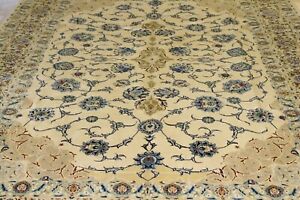 Vintage Ivory Kashann Rug 8'3" x 12'3" Handknotted Excellent Condition