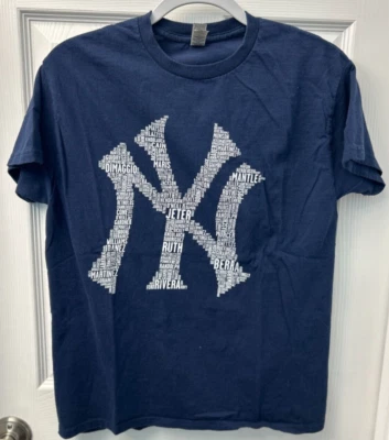 纽约洋基队 著名球员 名字 标志 T 恤 中号、RUTH、Jeter、MANTLE... — 第 1/2 张图片