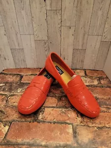 AJ VALENCHI SCARPA MOCASSINO PENNY IN PELLE STAMPA CROC DONNA TAGLIA 7,5 Salmone - Foto 1 di 11