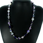 Murano Kunst Glas Halskette Armband Lila Silber Perlen Einzeln oder Set 