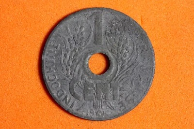 1941 French Indo-China 1 Cent Zinc Coin #M17723 - Image 1 of 2