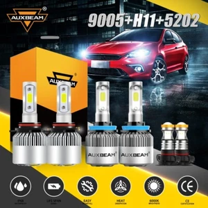 LED Headlight + Fog Light Bulbs Combo For Chevy Silverado 1500 2500HD 2007-2015 - Picture 1 of 12