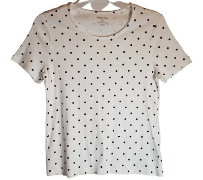 Camiseta Jersey Mujer Ciervo Blanco Estampado Lunares Manga Corta. 4069 Foto 1 de 3