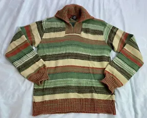 Vintage Newfangled Heritage Sportswear Acrylic USA Made Striped Sweater Men's L - Picture 1 of 10