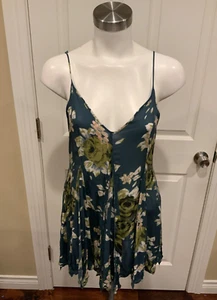 Intimate Free People Tanktop blau grün geblümt asymmetrischer Saum, Gr. XS - Bild 1 von 5