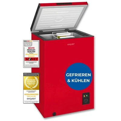 Exquisit Gefriertruhe, Kombigerät, 2-in-1, 99 Liter, Kühlen, GT100-050E rot - Bild 1 von 4