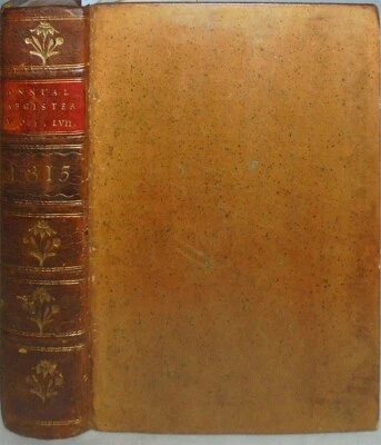 1815 -WAR of 1812/ANDREW JACKSON/BATTLE NEW ORLEANS-Annual Register Leather Book - Image 1 of 2