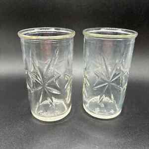 Vintage Anchor Hocking Atomic Starburst Jelly Jar Juice Glass Set of Two
