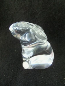 Baccarat Clear Crystal Rabbit Bunny Figur Statue!  SIGNIERT!  OHREN ZURÜCK! - Bild 1 von 11