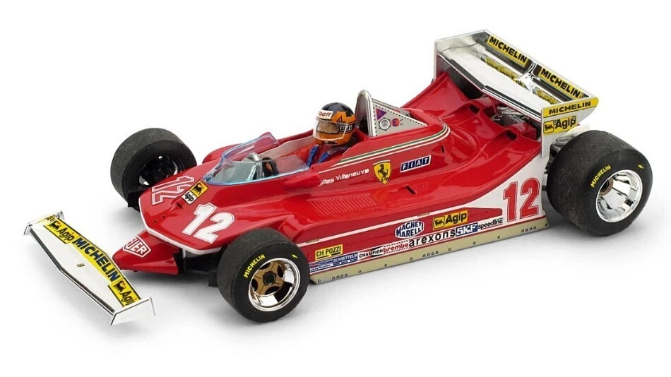 FERRARI 312 T4 G.VILLENEUVE 1979 N.12 RETIRED MONACO GP + PILOTA 1:43 - Immagine 1 di 1