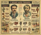 Carte Vidal Lablache Alcool Industrie Vin bière pastis Médecine Maladie Cidre
