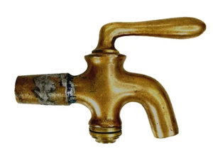 Antiguo grifo de agua de latón para vino cerveza grifo de 4,5" de largo - Imagen 1 de 7